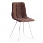 Стул Tetchair CHILLY mod. 7095-1 ткань/металл, 45x53х88 см, высота до сиденья 50 см, коричневый barkhat 12/белый
