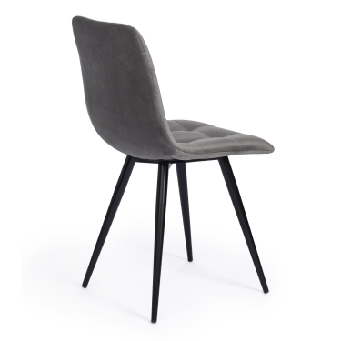 Стул Tetchair CHILLY mod. 7095-1 ткань/металл, 45x53х88 см, высота до сиденья 50 см, серый barkhat 26/черный