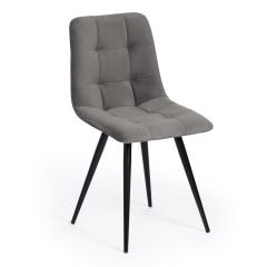Стул Tetchair CHILLY mod. 7095-1 ткань/металл, 45x53х88 см, высота до сиденья 50 см, серый barkhat 26/черный