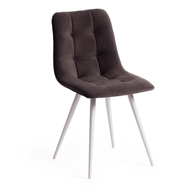 Стул Tetchair CHILLY mod. 7095-1 ткань/металл, 45x53х88 см, высота до сиденья 50 см, темно-серый barkhat 14/белый