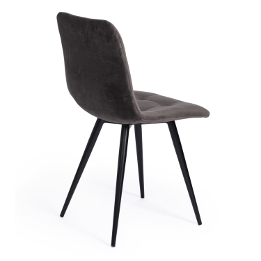 Стул Tetchair CHILLY mod. 7095-1 ткань/металл, 45x53х88 см, высота до сиденья 50 см, темно-серый barkhat 14/черный