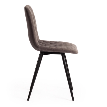 Стул Tetchair CHILLY X mod. 7096-1 ткань/металл, 45x53х88 см, высота до сиденья 50 см, темно-серый barkhat 14/черный
