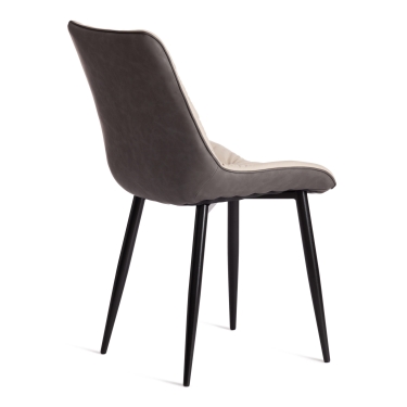 Стул Tetchair ALTUS mod. 2334 ткань/экокожа/металл, 53x61x88 см, бежевый/темно-серый/черные ножки