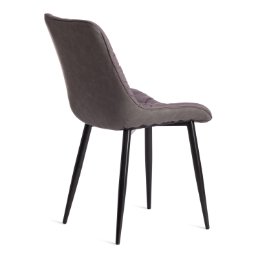 Стул Tetchair ALTUS mod. 2334 ткань/экокожа/металл, 53x61x88 см, серый/темно-серый/черные ножки