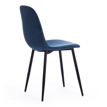 Стул Tetchair BREEZE mod. 4724 вельвет/металл, 44 х 53 х 87 см, Blue синий HLR63 / черный