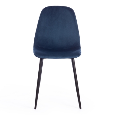 Стул Tetchair BREEZE mod. 4724 вельвет/металл, 44 х 53 х 87 см, Blue синий HLR63 / черный