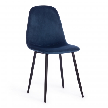 Стул Tetchair BREEZE mod. 4724 вельвет/металл, 44 х 53 х 87 см, Blue синий HLR63 / черный
