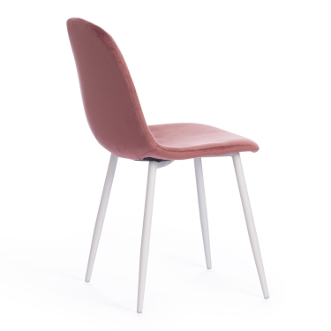 Стул Tetchair BREEZE mod. 4724 вельвет/металл, 44 х 53 х 87 см, Coral коралловый HLR44 / белый