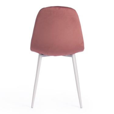 Стул Tetchair BREEZE mod. 4724 вельвет/металл, 44 х 53 х 87 см, Coral коралловый HLR44 / белый