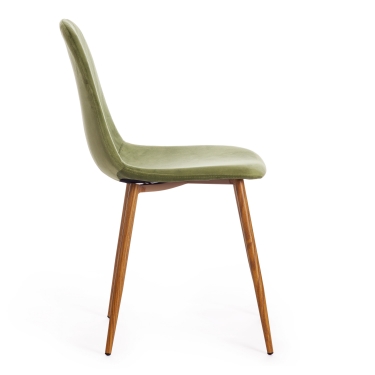 Стул Tetchair BREEZE mod. 4724 вельвет/металл, 44 х 53 х 87 см, Green зеленый HLR54 / натуральный