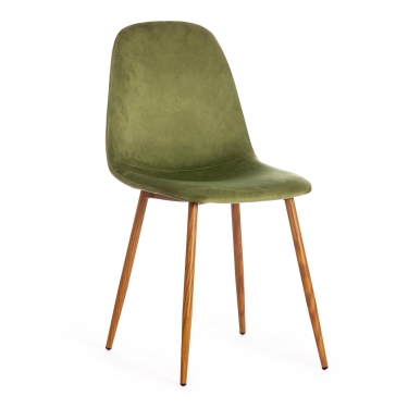 Стул Tetchair BREEZE mod. 4724 вельвет/металл, 44 х 53 х 87 см, Green зеленый HLR54 / натуральный