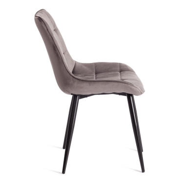 Стул Tetchair ABRUZZO mod. 8060 металл/вельвет, 52 х 63 х 85 см, светло-серый HLR 24/черный