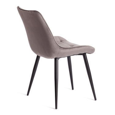Стул Tetchair ABRUZZO mod. 8060 металл/вельвет, 52 х 63 х 85 см, светло-серый HLR 24/черный