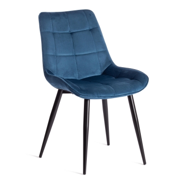 Стул Tetchair ABRUZZO mod. 8060 металл/вельвет, 52 х 63 х 85 см, синий HLR 63/черный