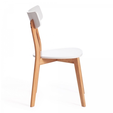 Стул Tetchair Claire дерево гевея, МДФ, 48 x 49,5 x 81,5 x SH44см, White Белый / Natural натуральный