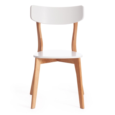 Стул Tetchair Claire дерево гевея, МДФ, 48 x 49,5 x 81,5 x SH44см, White Белый / Natural натуральный