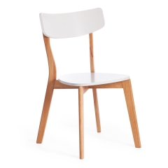 Стул Tetchair Claire дерево гевея, МДФ, 48 x 49,5 x 81,5 x SH44см, White Белый / Natural натуральный
