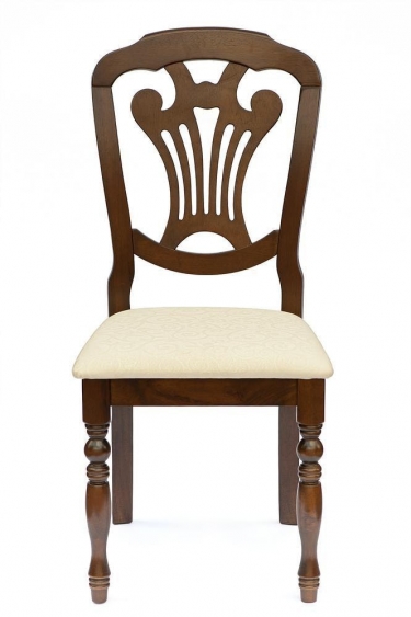 Стул Tetchair Персей/ Perseus дерево гевея, 46х54х99см, Cappuchino , ткань кремовая с рисунком 3321