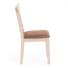 Стул Tetchair Гольфи 2/ Golfi 2 дерево гевея, 455194, ivory white, ткань кор.-зол. 1505-9