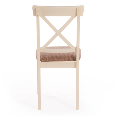 Стул Tetchair Гольфи 2/ Golfi 2 дерево гевея, 455194, ivory white, ткань кор.-зол. 1505-9