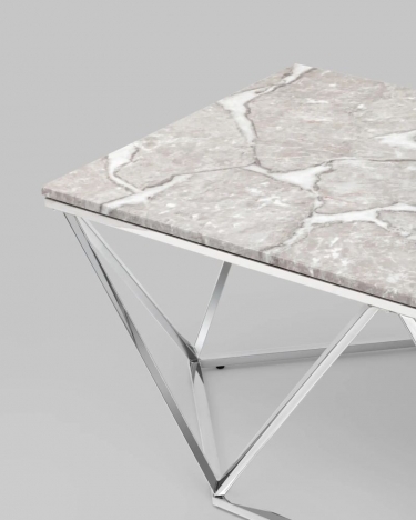 Журнальный столик Stool Group Авалон silver 12266 Серый мрамор