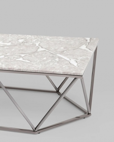 Журнальный столик Stool Group Авалон black 12266 Серый мрамор