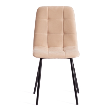 Стул Tetchair CHILLY MAX Велюр/металл , 45 х 54 х 90 см , бежевый/черный