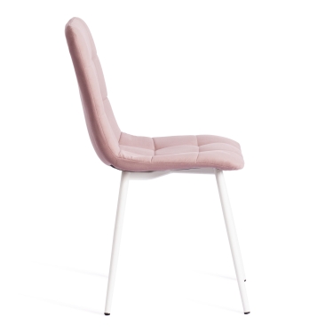 Стул Tetchair CHILLY MAX Велюр/металл , 45 х 54 х 90 см , пыльно-розовый/белый
