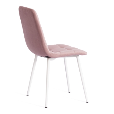 Стул Tetchair CHILLY MAX Велюр/металл , 45 х 54 х 90 см , пыльно-розовый/белый