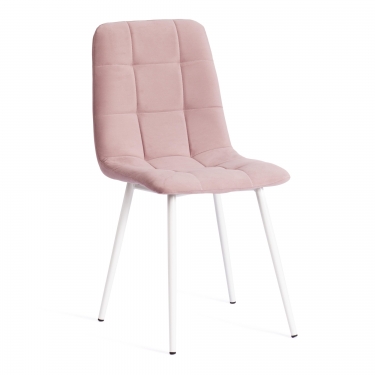 Стул Tetchair CHILLY MAX Велюр/металл , 45 х 54 х 90 см , пыльно-розовый/белый