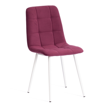 Стул Tetchair CHILLY MAX Велюр/металл , 45 х 54 х 90 см , темная фуксия/белый