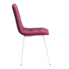 Стул Tetchair CHILLY MAX Велюр/металл , 45 х 54 х 90 см , темная фуксия/белый