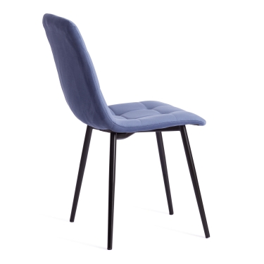 Стул Tetchair CHILLY MAX Велюр/металл , 45 х 54 х 90 см , серо-голубой/черный
