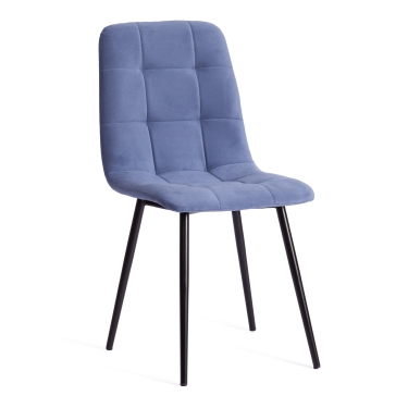 Стул Tetchair CHILLY MAX Велюр/металл , 45 х 54 х 90 см , серо-голубой/черный
