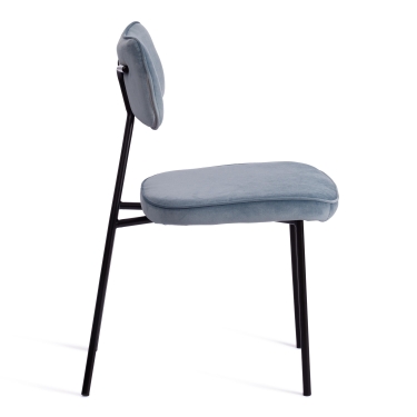 Стул Tetchair SILVIA mod. 0139124 металл/вельвет, 46,5х59х82,5 см, голубой S108 SILVER BLUE 74/черный/черный