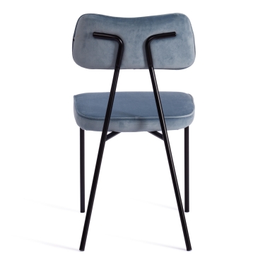 Стул Tetchair SILVIA mod. 0139124 металл/вельвет, 46,5х59х82,5 см, голубой S108 SILVER BLUE 74/черный/черный
