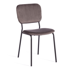 Стул Tetchair CAROL mod. UC06 металл, вельвет, 45 х 56 х 82 см, Light grey светло-серый HLR24 / черный