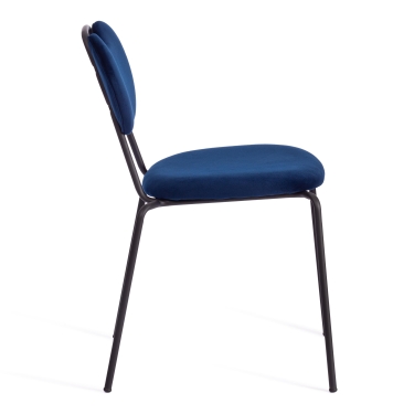 Стул Tetchair DANTON mod. 0139223 металл/ткань, 47х56,5х79 см, темно-синий S108 117 DARK BLUE/черный