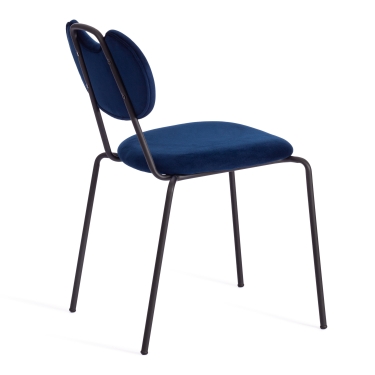 Стул Tetchair DANTON mod. 0139223 металл/ткань, 47х56,5х79 см, темно-синий S108 117 DARK BLUE/черный