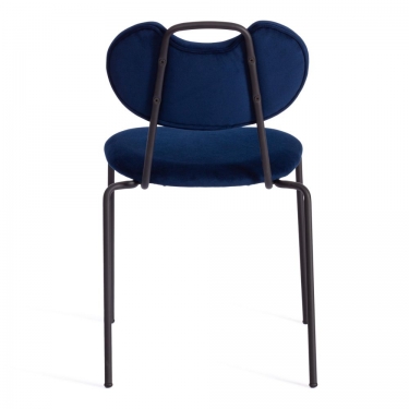 Стул Tetchair DANTON mod. 0139223 металл/ткань, 47х56,5х79 см, темно-синий S108 117 DARK BLUE/черный