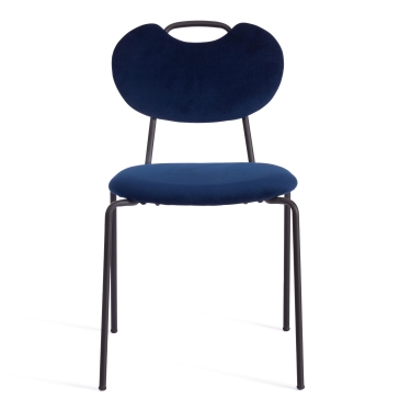 Стул Tetchair DANTON mod. 0139223 металл/ткань, 47х56,5х79 см, темно-синий S108 117 DARK BLUE/черный