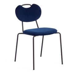 Стул Tetchair DANTON mod. 0139223 металл/ткань, 47х56,5х79 см, темно-синий S108 117 DARK BLUE/черный