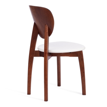 Стул Tetchair DIAMANTE жесткое сидение бук, 42 х 42 х 85 см, коричневый / белый
