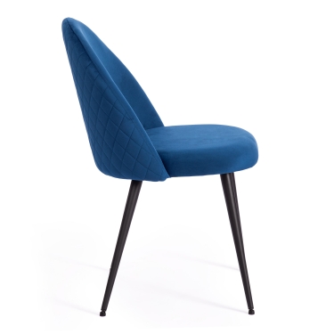 Стул Tetchair MONRO mod. 5144 металл/вельвет, 51x56x84 см, синий HLR 64/черный