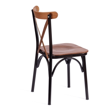 Стул Tetchair CROSSY mod. 251 металл/фанера, 42 х 49 х 84 см, walnut орех/черный