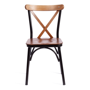 Стул Tetchair CROSSY mod. 251 металл/фанера, 42 х 49 х 84 см, walnut орех/черный