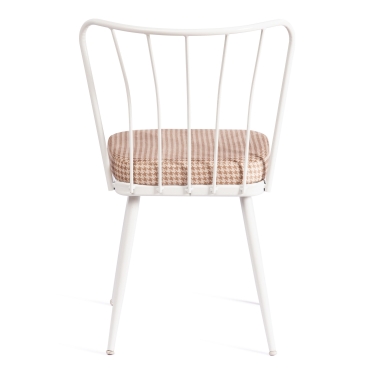 Стул Tetchair YANIS mod. 983 металл/ткань, 42.5 х 50.5 х 82.5 см, бело-коричневая клетка