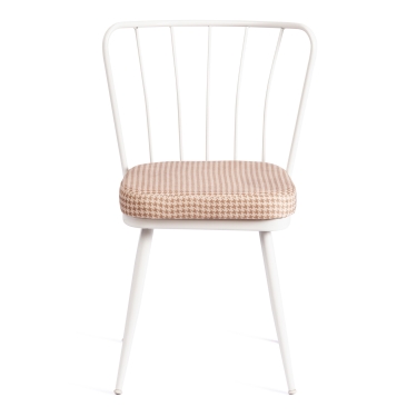 Стул Tetchair YANIS mod. 983 металл/ткань, 42.5 х 50.5 х 82.5 см, бело-коричневая клетка
