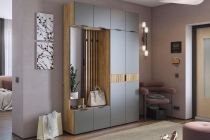 Прихожая Мебельсон Бери К4 Дуб крафт золотой/белое дерево