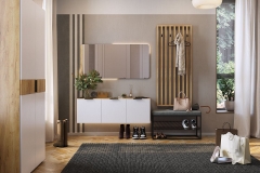 Прихожая Мебельсон Бери К6 дуб крафт золотой/графит